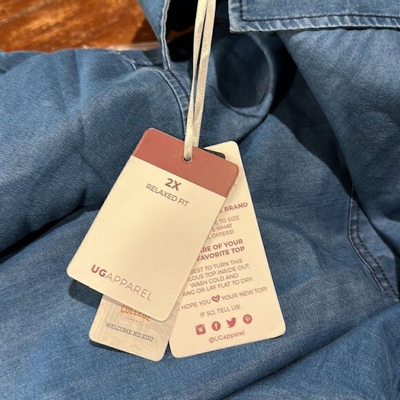 UG Apparel Women's Norte Dame Denim Shirt - Picture 10 of 10